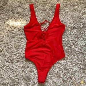 Red One Piece Swimsuit